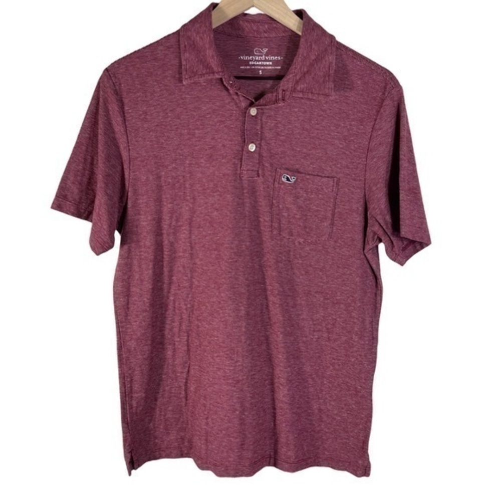 Vineyard Vines Polo Shirt Mens Small Edgartown Pocket Red Striped Short Sleeve